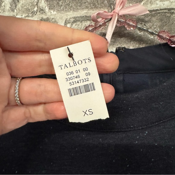 NWT Talbots HEATHERED SHIFT DRESS navy blue speckled - Picture 5 of 12
